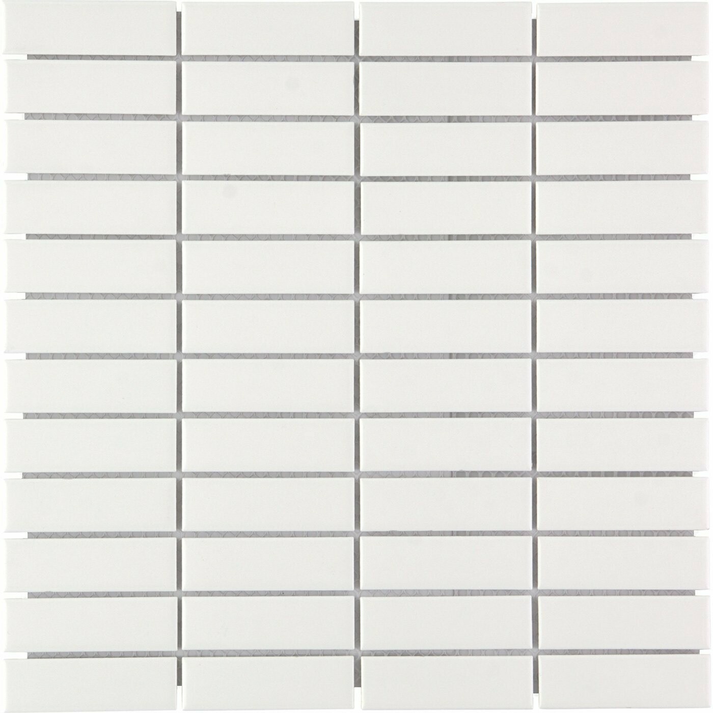 Straight Bond White Gloss 23x73 Gloss Mosaic