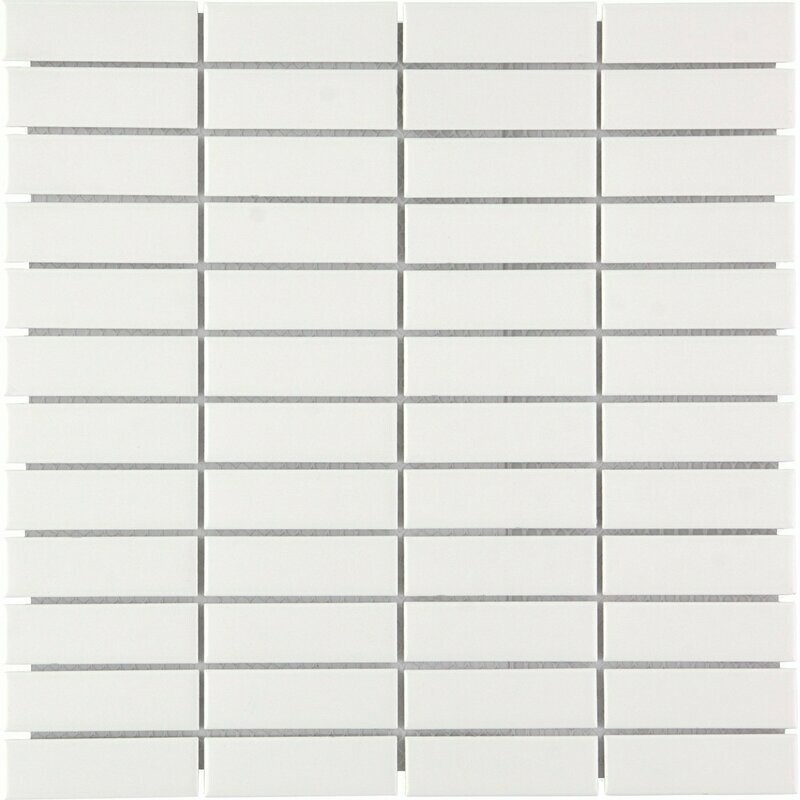 Straight Bond White Gloss 23x73 Gloss Mosaic