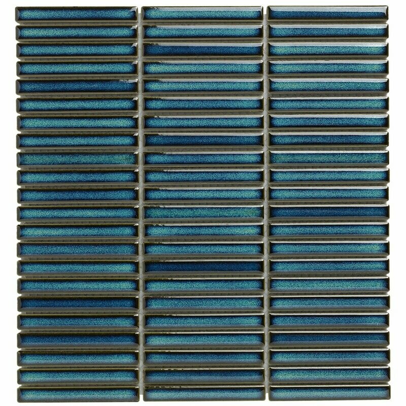 Kit Kat Oslo Mini Blue Gloss Mosaic Tile