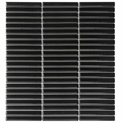 Kit Kat Oslo Mini Black Gloss Mosaic Tile