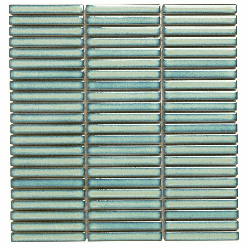 Kit Kat Oslo Mini Light Verde Gloss Mosaic Tile