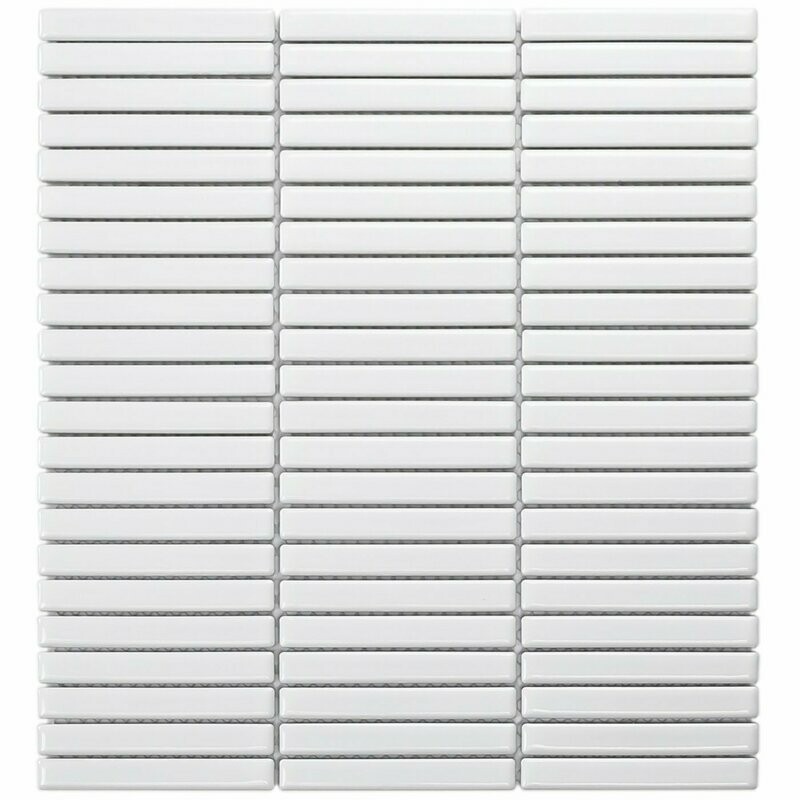 Kit Kat Oslo Mini White Gloss Mosaic Tile