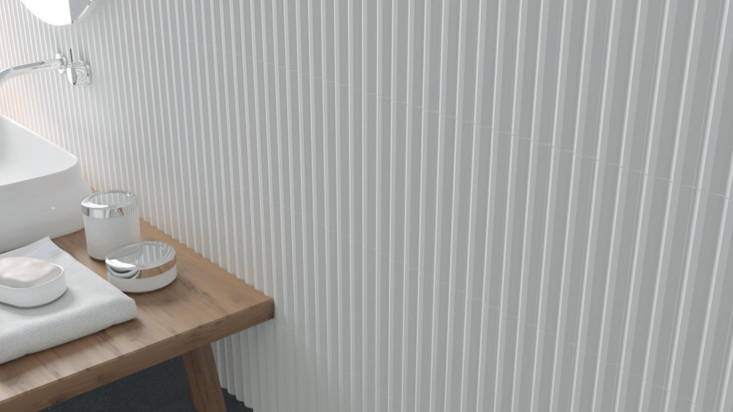 3D Linear White Matt Finish 300x75mm