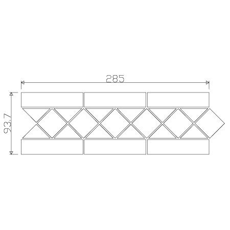 Victorian Mono Mosaic Border 285x93 Matt PTV36+