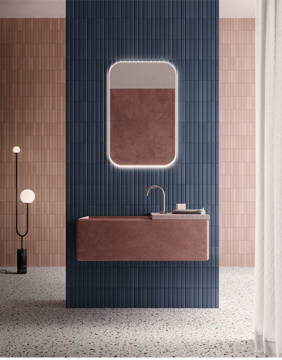 Metro Tones Navy Matt 250x50