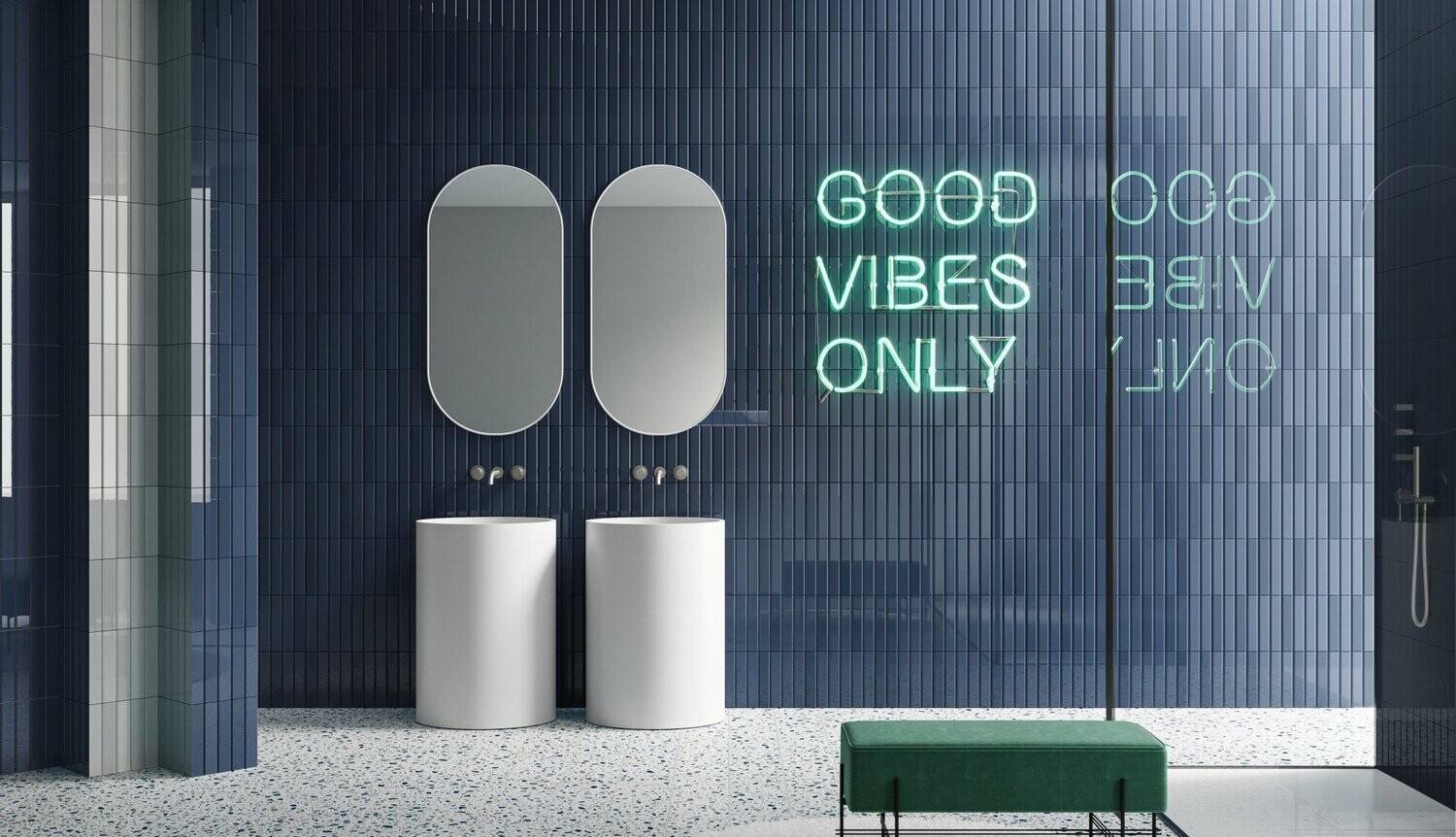 Metro Tones Navy Gloss 250x50