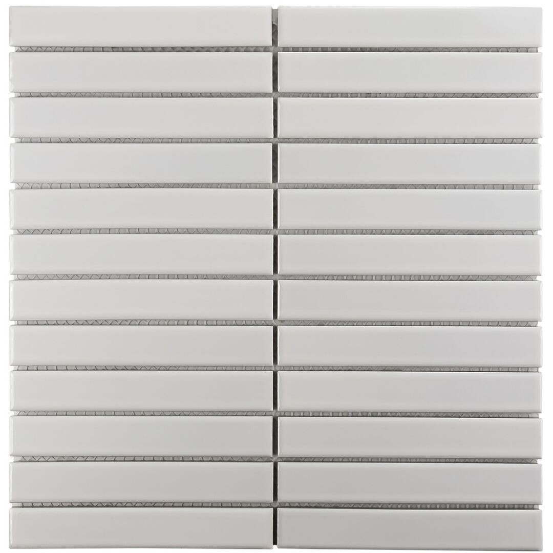 Kit Kat Oslo Pure White Gloss Mosaic Tile