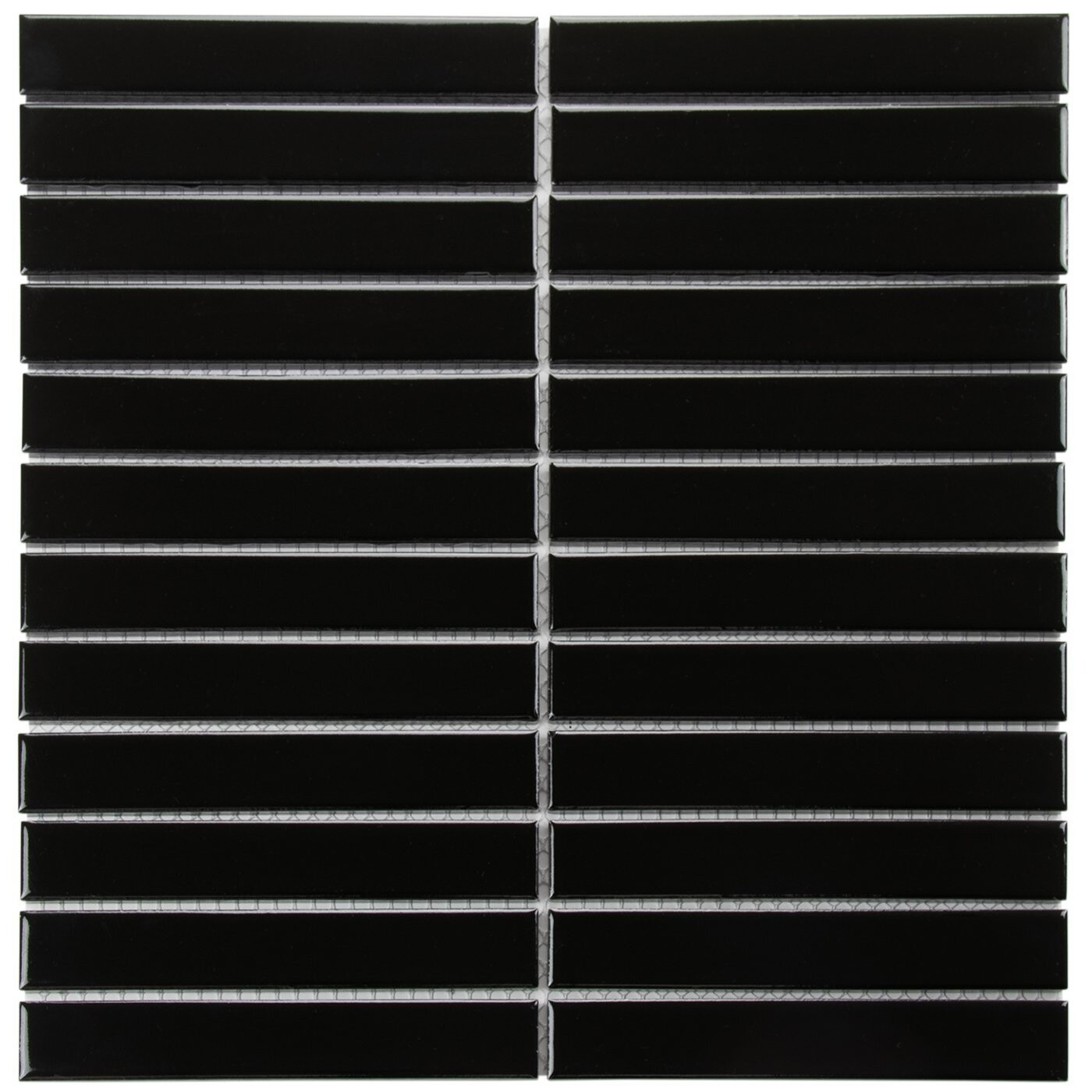 Kit Kat Oslo Black Gloss Mosaic Tile