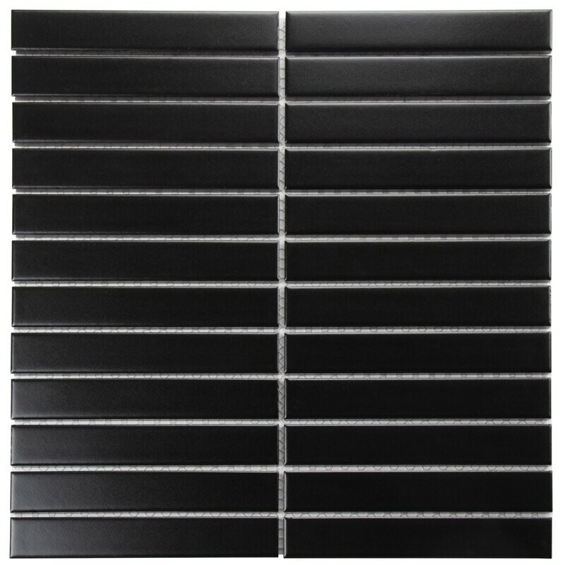 Kit Kat Oslo Black Matt Mosaic Tile