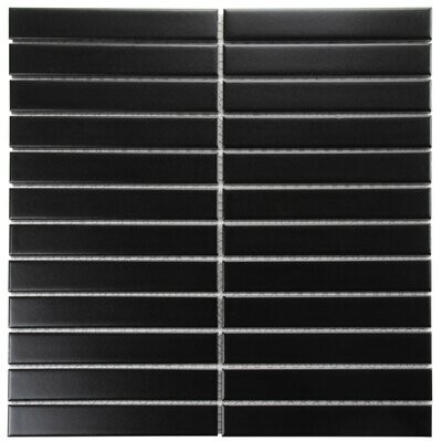 Kit Kat Oslo Black Matt Mosaic Tile