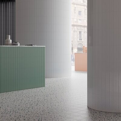 Fluted Sage Curved Matt 300x75