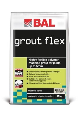 BAL Grout Flex Flexible Tile Grout For Walls 10kg
