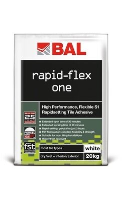 BAL Rapid-Flex One Tile Adhesive White 20kg