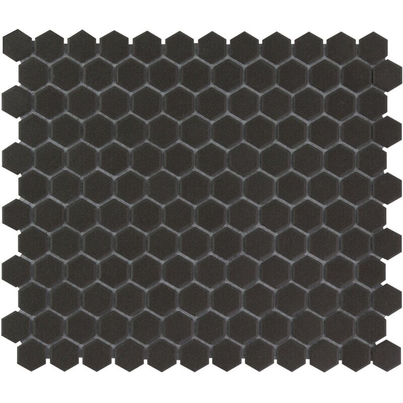 City Hex Black 23x26mm Matt R11 Mosaic