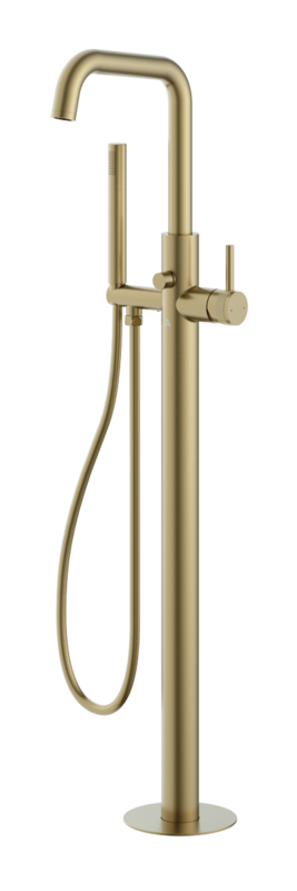 Siena Freestanding Bath Shower Mixer Brushed Brass