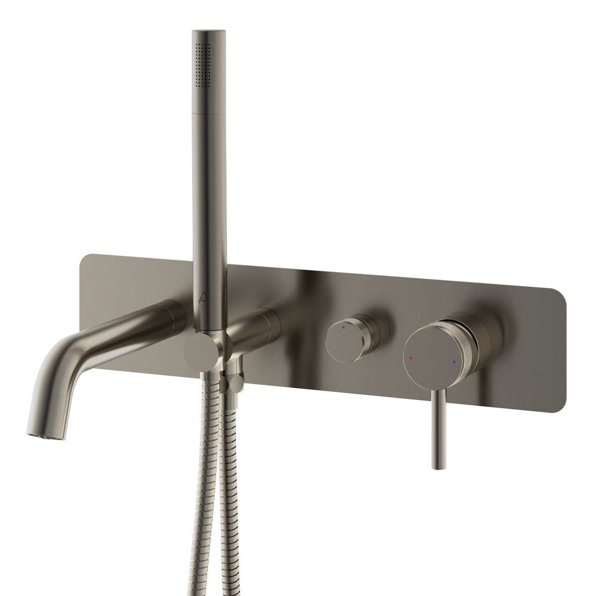 Siena Wall Mounted Bath Shower Mixer Brushed Gunmetal Grey
