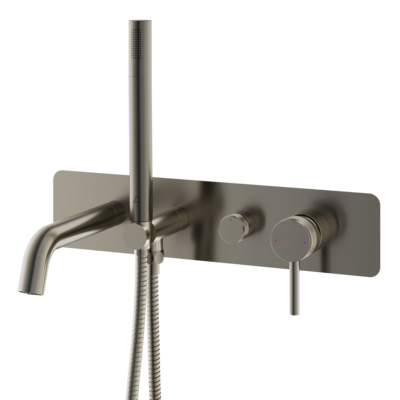 Siena Wall Mounted Bath Shower Mixer Brushed Gunmetal Grey