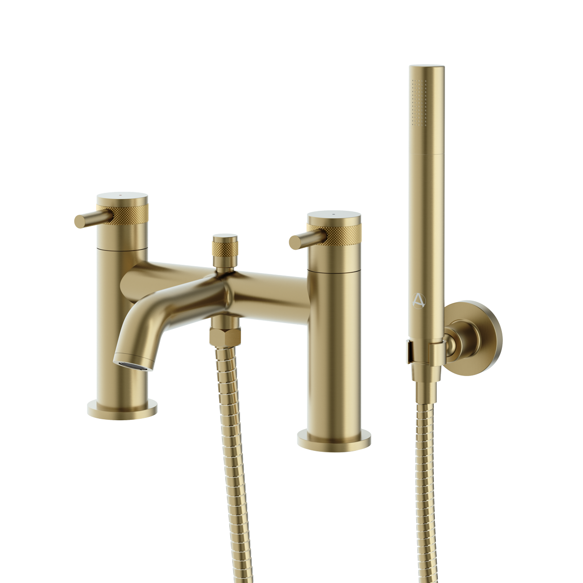 Siena Deck Mounted Bath Shower Mixer Brushed Brass