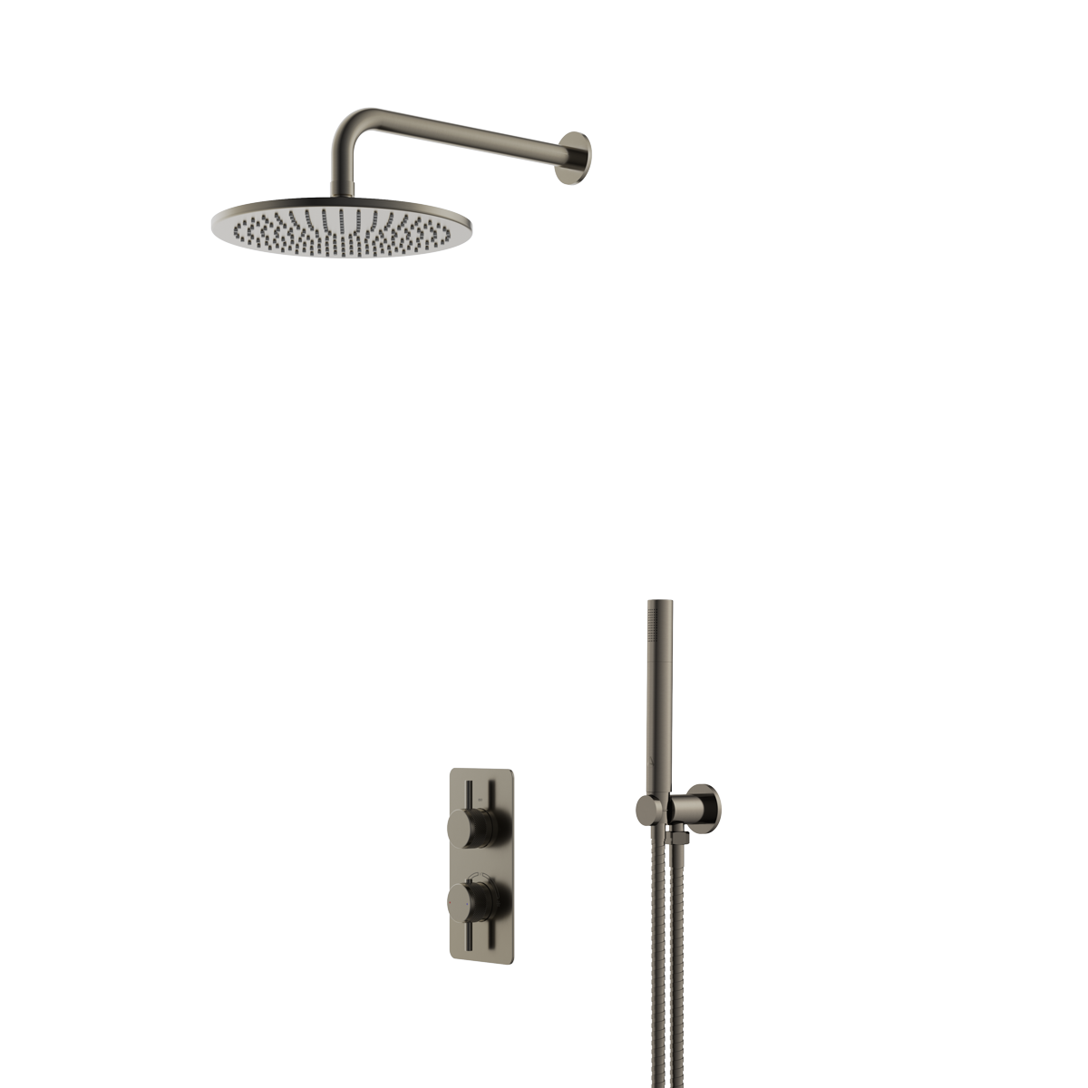 Siena Minimal Shower Set Brushed Gunmetal Grey