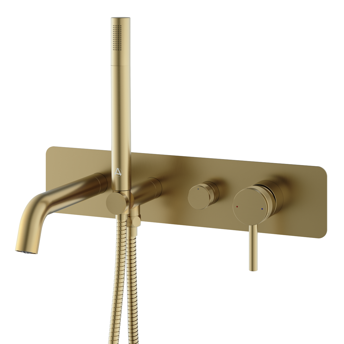 Siena Wall Mounted Bath Shower Mixer Brushed Brass