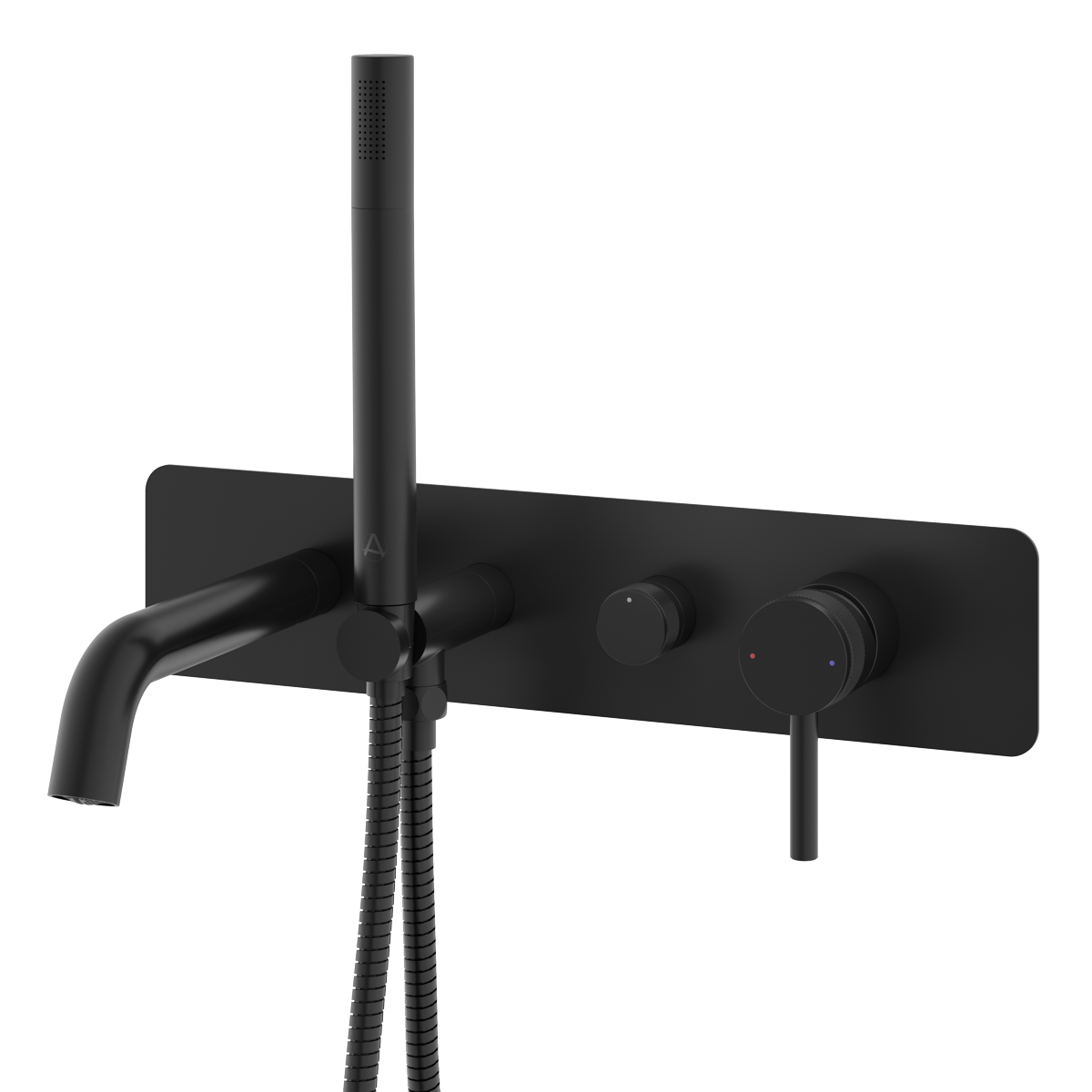 Siena Wall Mounted Bath Shower Mixer Brushed Matt Black