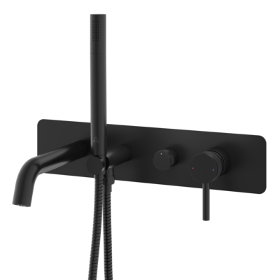 Siena Wall Mounted Bath Shower Mixer Brushed Matt Black