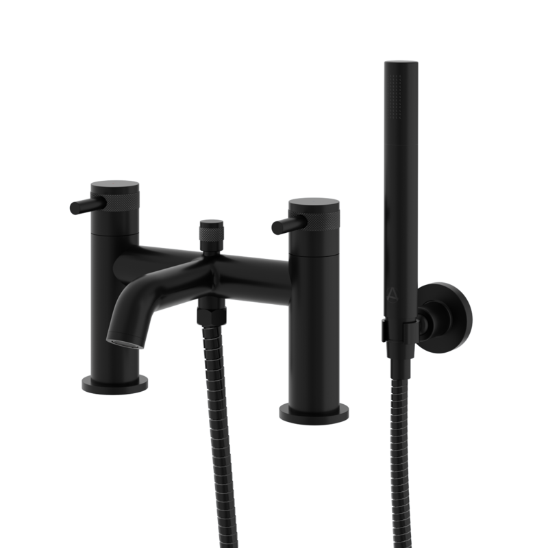 Siena Deck Mounted Bath Shower Mixer Brushed Matt Black