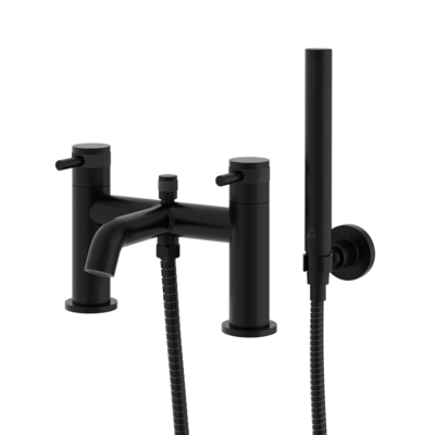 Siena Deck Mounted Bath Shower Mixer Brushed Matt Black