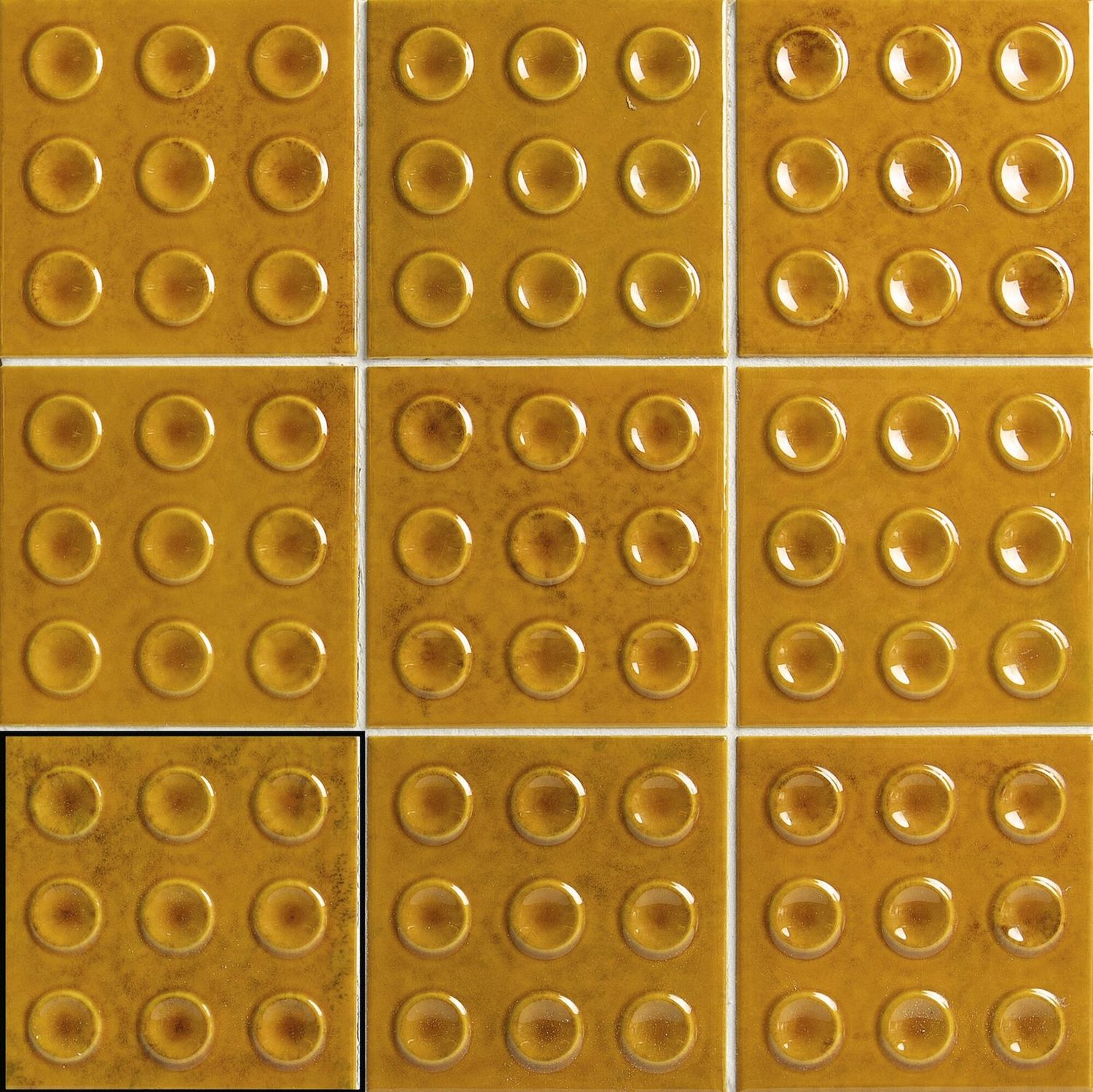 Convex Square Amber 100x100