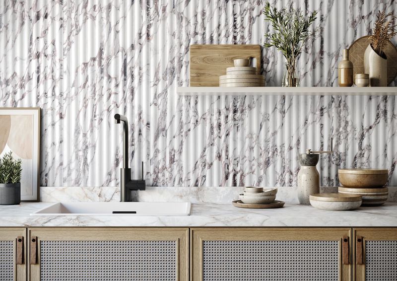 Marble Fluted Calacatta Viola