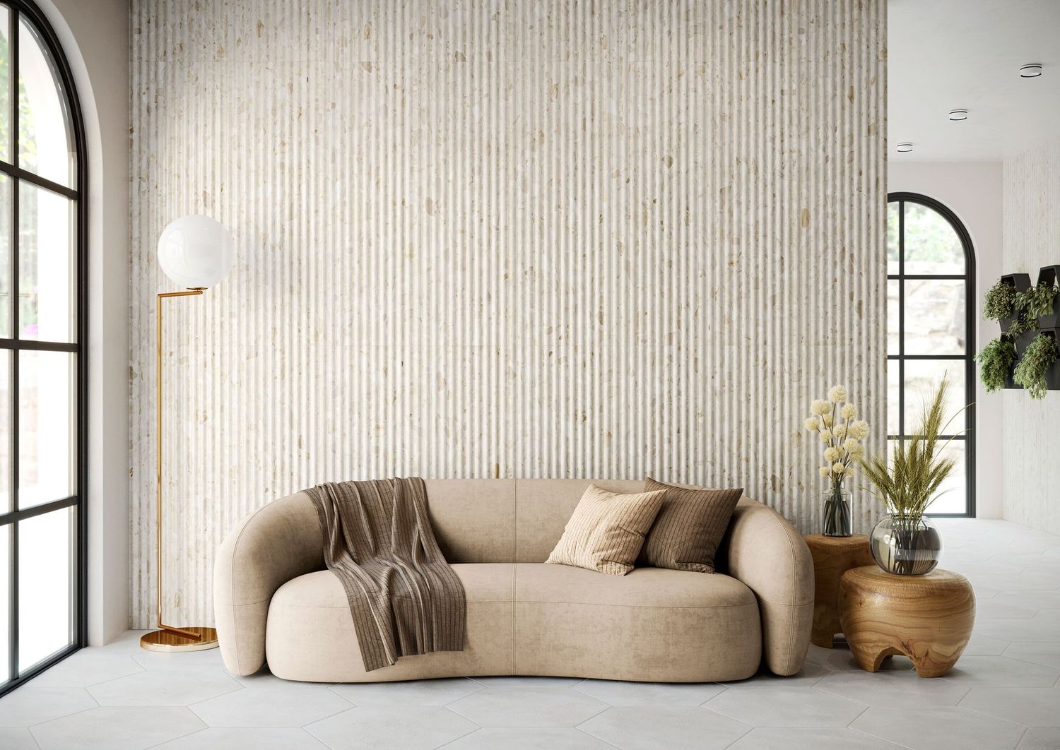 Marble Fluted Terrazzo Beige
