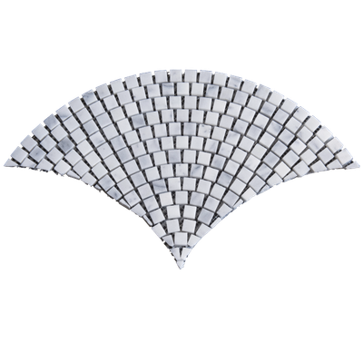 Archi.Stone White marble fan mosaic