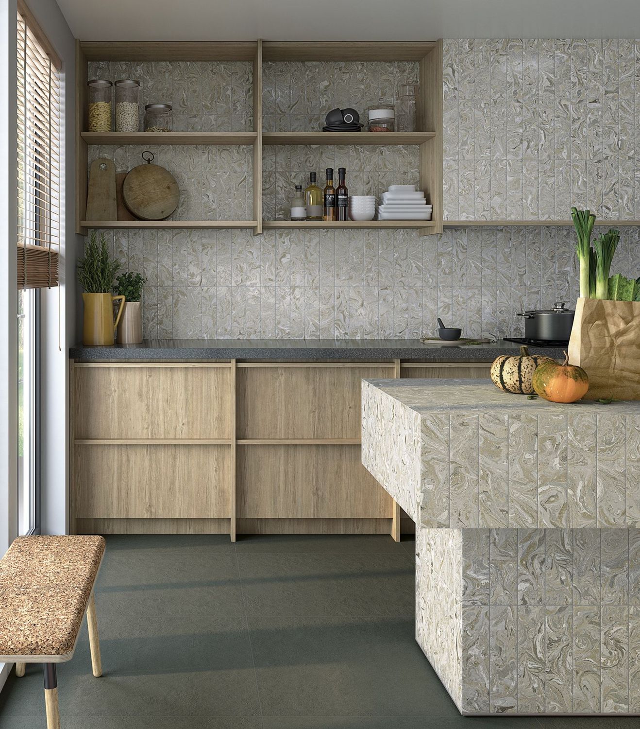 Swirl Brick Frappe Semi Polished 315x80mm