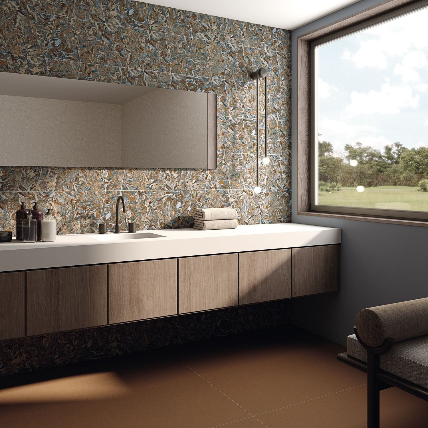 Swirl Brick Multi Semi Polished 315x80mm