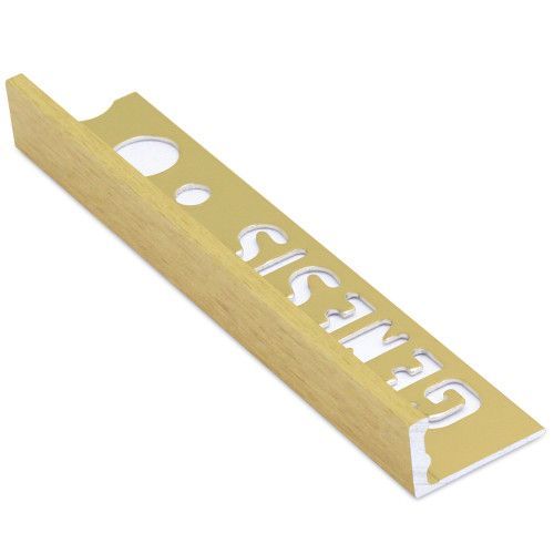 10mm Aluminium Straight Edge Trim 2.5m Brushed Brass