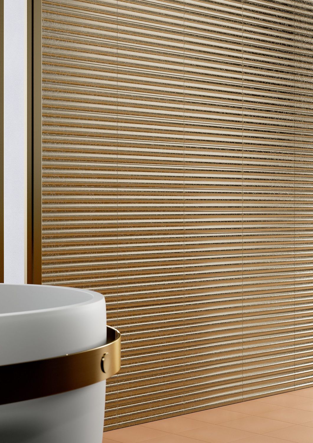 Fluted Oro Corrugated Gloss 300x75