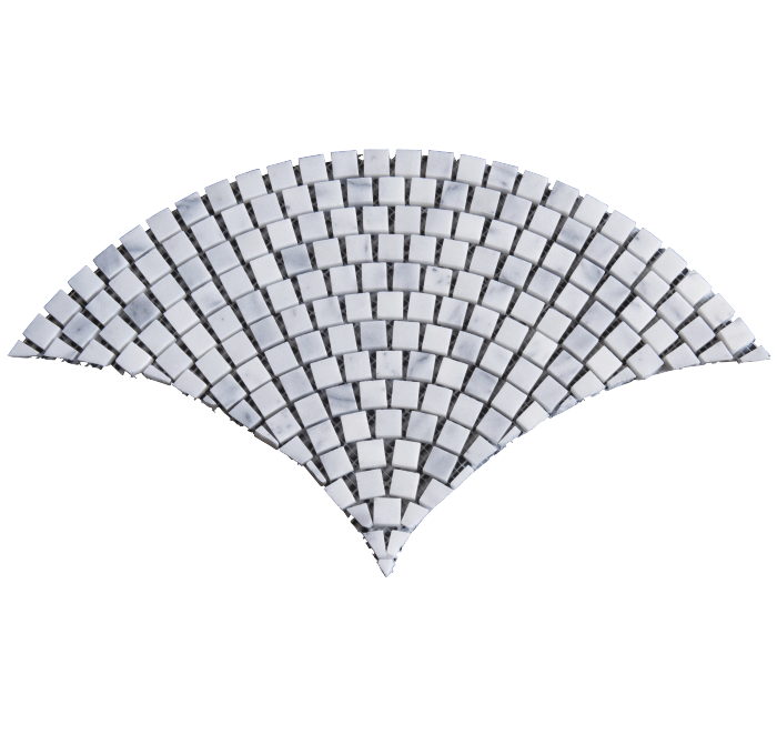 Archi.Stone White marble fan mosaic