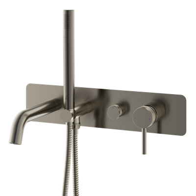 Siena Wall Mounted Bath Shower Mixer Brushed Gunmetal Grey