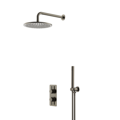 Siena Minimal Shower Set Brushed Gunmetal Grey