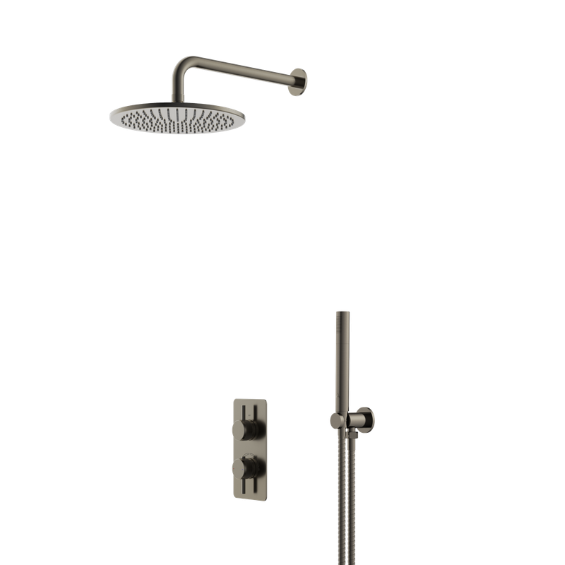 Siena Minimal Shower Set Brushed Gunmetal Grey