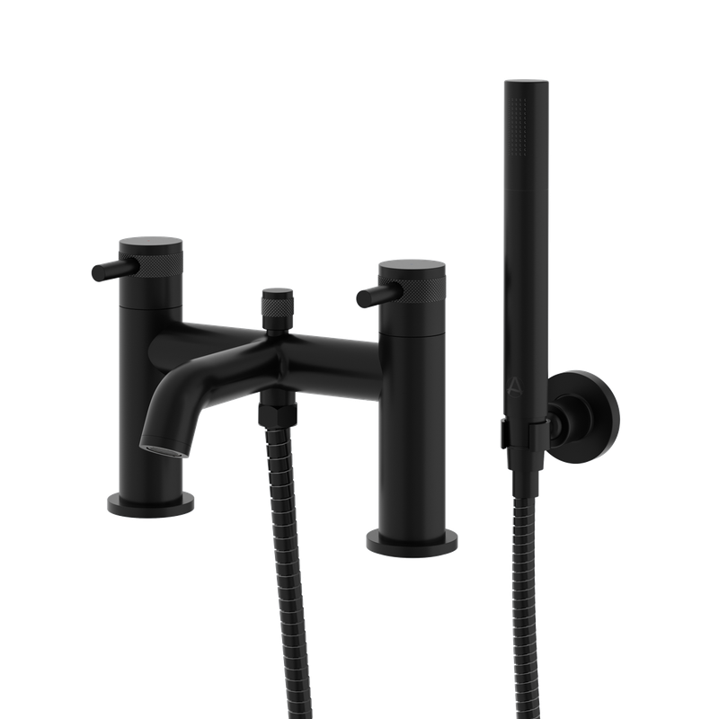 Siena Deck Mounted Bath Shower Mixer Brushed Matt Black