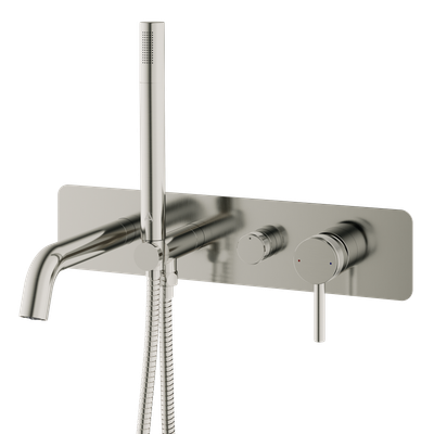 Siena Wall Mounted Bath Shower Mixer Brushed Nickle