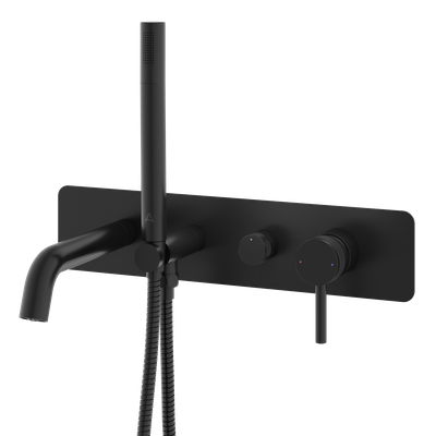 Siena Wall Mounted Bath Shower Mixer Brushed Matt Black