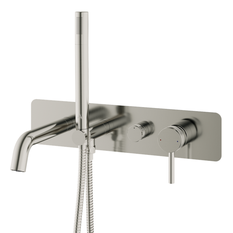 Siena Wall Mounted Bath Shower Mixer Brushed Nickle