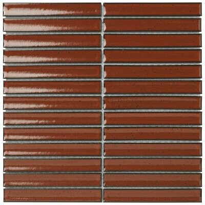 Kit Kat Oslo rouge Gloss Mosaic Tile