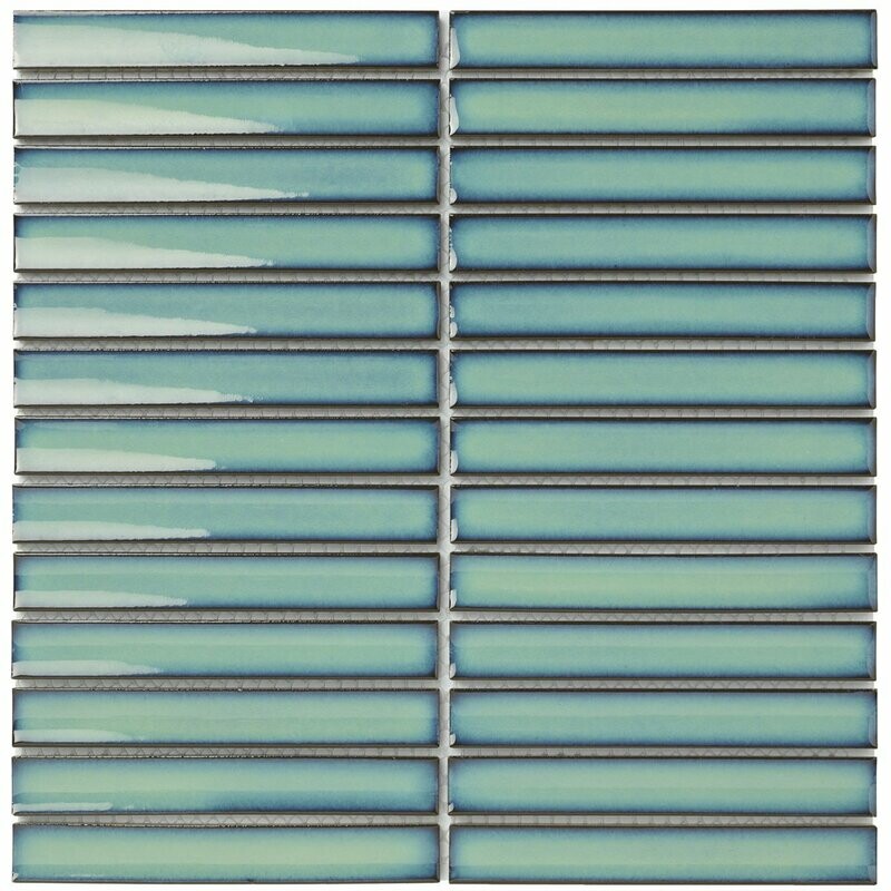 Kit Kat Oslo Verdi Blu Gloss Mosaic Tile