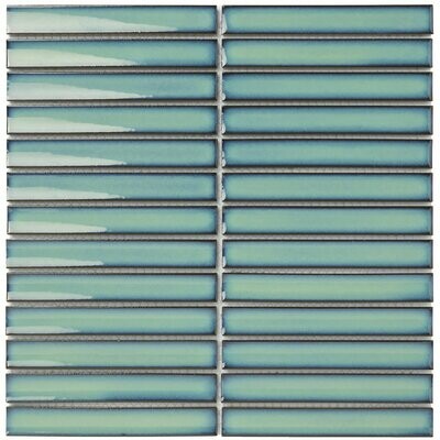 Kit Kat Oslo Verdi Blu Gloss Mosaic Tile