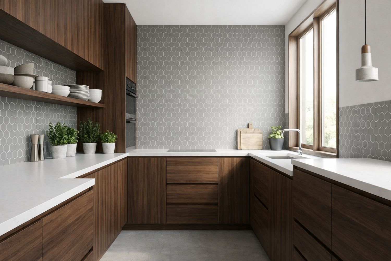 City Hex Grey 51x59mm Matt R11 Mosaic