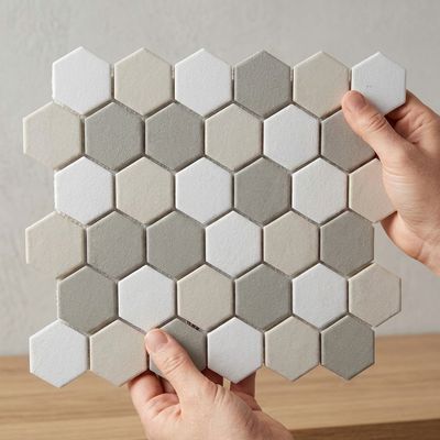 City Hex white Mix 51x59mm Matt R11 Mosaic