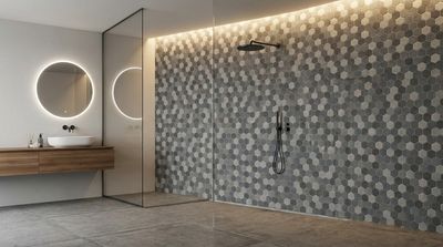 City Hex Dark Grey Mix 51x59mm Matt R11 Mosaic